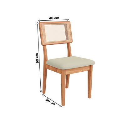 Cadeiras Kit 2 Cadeiras 100% Mdf Freijo/Cesare Escuro - Dalla Costa