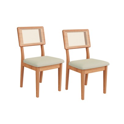 Cadeiras Kit 2 Cadeiras 100% Mdf Freijo/Cesare Escuro - Dalla Costa