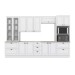 Cozinha Completa Americana 12 Portas 7 Gavetas com Vidro 100% Mdf Branco Hp -  Henn