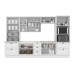 Cozinha Completa Americana 12 Portas 7 Gavetas com Vidro 100% Mdf Branco Hp -  Henn