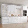 Cozinha Completa Americana 12 Portas 7 Gavetas com Vidro 100% Mdf Branco Hp -  Henn
