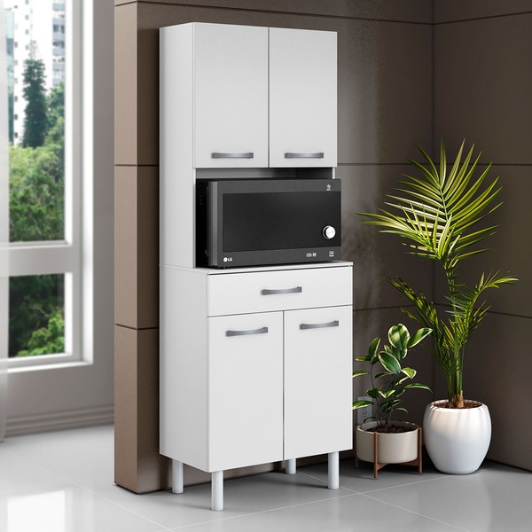 Paneleiro 4 Portas 1 Gaveta Branco - Arámóveis