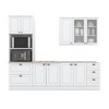 Cozinha Completa Americana 9 Portas 5 Gavetas com Vidro 100% Mdf  Branco - Henn