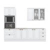 Cozinha Completa Americana 9 Portas 5 Gavetas com Vidro 100% Mdf  Branco - Henn