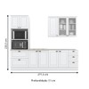Cozinha Completa Americana 9 Portas 5 Gavetas com Vidro 100% Mdf  Branco - Henn
