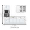 Cozinha Completa Americana 9 Portas 5 Gavetas com Vidro 100% Mdf  Branco - Henn