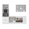 Cozinha Completa Americana 9 Portas 5 Gavetas com Vidro 100% Mdf  Branco - Henn