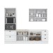 Cozinha Completa Americana 9 Portas 5 Gavetas 100% Mdf  Branco - Henn