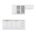 Cozinha Completa Americana 8 Portas 3 Gavetas com Vidro 100% Mdf  Branco - Henn