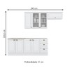 Cozinha Completa Americana 8 Portas 3 Gavetas com Vidro 100% Mdf  Branco - Henn