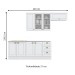 Cozinha Completa Americana 8 Portas 3 Gavetas com Vidro 100% Mdf  Branco - Henn