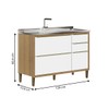 Balcão de Cozinha Paola 3 Portas 2 Gavetas Carvalho/Branco - Aramóveis