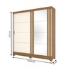 Guarda-Roupa Casal 2 Portas 3 Gavetas com Espelho B352 Nature/Off White - Briz