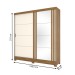 Guarda-Roupa Casal 2 Portas 3 Gavetas com Espelho B352 Nature/Off White - Briz