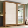 Guarda-Roupa Casal 2 Portas 3 Gavetas com Espelho B352 Nature/Off White - Briz