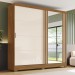 Guarda-Roupa Casal 2 Portas 3 Gavetas com Espelho B352 Nature/Off White - Briz