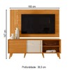 Rack com Painel para TV Até 65 Polegadas Cronos 2 Prateleiras Cinamomo/Off White - Madetec