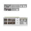 Cozinha Completa Americana 10 Portas 3 Gavetas 100% Mdf Branco - Henn