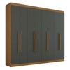 Guarda-Roupa Casal Ele e Ela 8 Portas 8 Prateleiras Cinamomo/Chumbo - Panorama Móveis