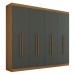 Guarda-Roupa Casal Ele e Ela 8 Portas 8 Prateleiras Cinamomo/Chumbo - Panorama Móveis