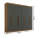 Guarda-Roupa Casal Ele e Ela 8 Portas 8 Prateleiras Cinamomo/Chumbo - Panorama Móveis