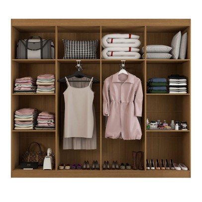 Guarda-Roupa Casal Ele e Ela 8 Portas 8 Prateleiras Cinamomo/Chumbo - Panorama Móveis