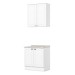 Armário de Cozinha Americana 4 Portas 3 Prateleiras 100% Mdf Branco - Henn