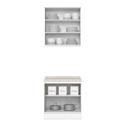 Armário de Cozinha Americana 4 Portas 3 Prateleiras 100% Mdf Branco - Henn