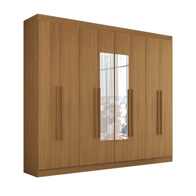 Guarda-Roupa Ele e Ela 8 Portas 8 Prateleiras com Espelho Cinamomo - Panorama Móveis