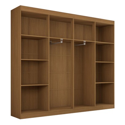 Guarda-Roupa Ele e Ela 8 Portas 8 Prateleiras com Espelho Cinamomo/Chumbo - Panorama Móveis