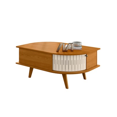 Mesa de Centro Indianápolis 2 Portas Cinamomo/Off White - Madetec