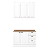 Cozinha Compacta Americana 5 Portas 3 Gavetas 100% Mdf Branco Hp/Nature - Henn