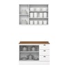 Cozinha Compacta Americana 5 Portas 3 Gavetas 100% Mdf Branco Hp/Nature - Henn