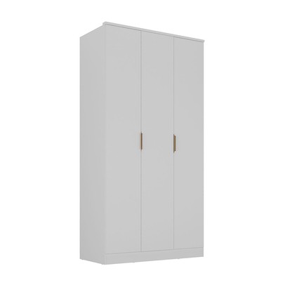 Guarda-Roupa Solteiro Ravi  3 Portas 2 Gavetas 100% Mdf Branco - Mambel