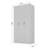 Guarda-Roupa Solteiro Ravi  3 Portas 2 Gavetas 100% Mdf Branco - Mambel