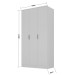 Guarda-Roupa Solteiro Ravi  3 Portas 2 Gavetas 100% Mdf Branco - Mambel