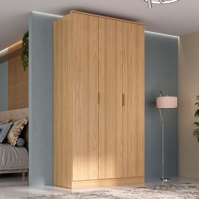 Guarda-Roupa Solteiro Ravi  3 Portas 2 Gavetas 100% Mdf Olmo Italiano - Mambel
