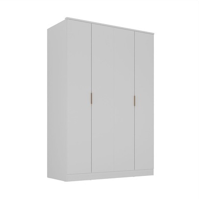 Guarda-Roupa Solteiro Ravi  4 Portas 2 Gavetas 100% Mdf Branco - Mambel