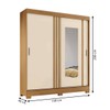Guarda-Roupa Casal 2 Portas 2 Gavetas com Espelho Flex Nature/Off White/Cinza -  Briz
