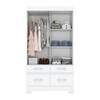 Guarda-Roupa Solteiro Marel 2 Portas 4 Gavetas com Espelho Flex Branco/Rosa - Briz