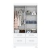 Guarda-Roupa Solteiro Marel 2 Portas 4 Gavetas com Espelho Flex Branco/Rosa - Briz