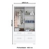 Guarda-Roupa Solteiro Marel 2 Portas 4 Gavetas com Espelho Flex Branco/Rosa - Briz