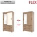Guarda-Roupa Solteiro Marel 2 Portas 4 Gavetas com Espelho Flex Off White/Jequitibá - Briz