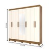 Guarda-Roupa Casal 8 Portas 4 Gavetas com Espelho Nature/Off White - Briz