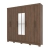 Guarda-Roupa Casal 8 Portas 4 Gavetas com Espelho Castanho -  Briz