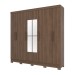 Guarda-Roupa Casal 8 Portas 4 Gavetas com Espelho Castanho -  Briz