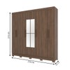 Guarda-Roupa Casal 8 Portas 4 Gavetas com Espelho Castanho -  Briz