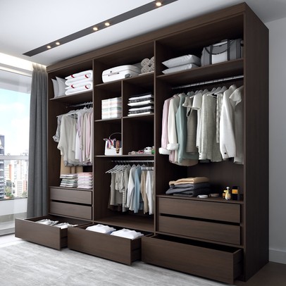 Guarda-Roupa Casal Romênia 6 Portas 7 Gavetas Jacarandá - Panorama Móveis