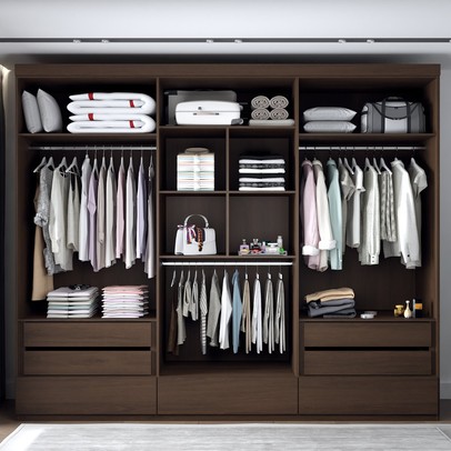 Guarda-Roupa Casal Romênia 6 Portas 7 Gavetas Jacarandá - Panorama Móveis