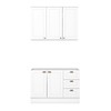 Cozinha Compacta Americana 5 Portas 3 Gavetas 100% Mdf Branco - Henn